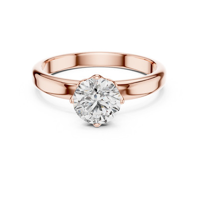 1 Ct Lab Grown Diamond IGI Certified Engagement Wedding Gold Ring 14 K F VVS