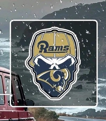 NFL Aufkleber -  L.A. Rams Bandana Skull (Throwback Colour's)