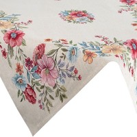 Tischdecke Tischtuch Tischunterlage Beige Mit Blumenmuster 100X100 FrüHling Deko