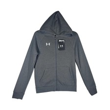 Under Armour Rival Fleece Full Zip Hoodie Boys Youth Small Grey NEW