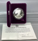 1991 S American Proof Silver Eagle - With Box & CoA
