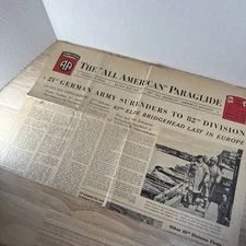 May 1945 82nd Airborne All American Paraglide Newspaper History Ephemera