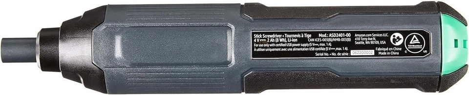 Basics by SKIL 4V Cordless Stick Screwdriver with 10-Piece Bit Set and USB Cable - Image 2 of 4