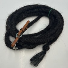 Włosy końskie Western Show Lunge Line 22' Skórzany pasek Obrotowa zatrzask Włosie końskie