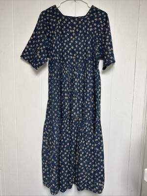 Christy Dawn Blue Floral Theo Dress In Poppy Blue Short Sleeve Size PM |  eBay