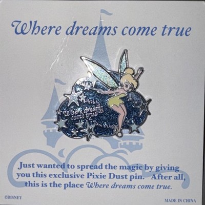 Disney Tinker Bell Pin Featuring Where Dreams Come True Exclusive Pixie Dust 