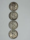 SILVER WALKING LIBERTY HALF$ LOT OF 4 $2 FACE 90% BULLION All 1937 P MINTS