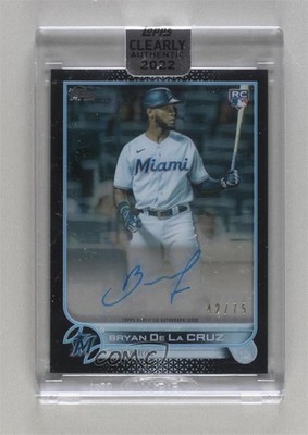 2022 Topps Clearly Authentic Black 42/75 Bryan De La Cruz Rookie Auto RC 10gn