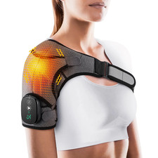 Heated Shoulder Brace, Shoulder Heating Pad with Massage, Electric Cordless Heat
