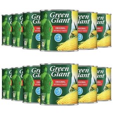 Green Giant Original Sweetcorn Naturally Sweet Corn Brine Tin Cans Pack 12x340g