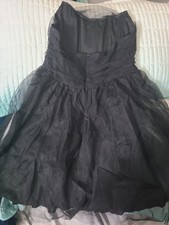 NEW Ladies Women's Juniors Shein Black Strapless Tule Dress