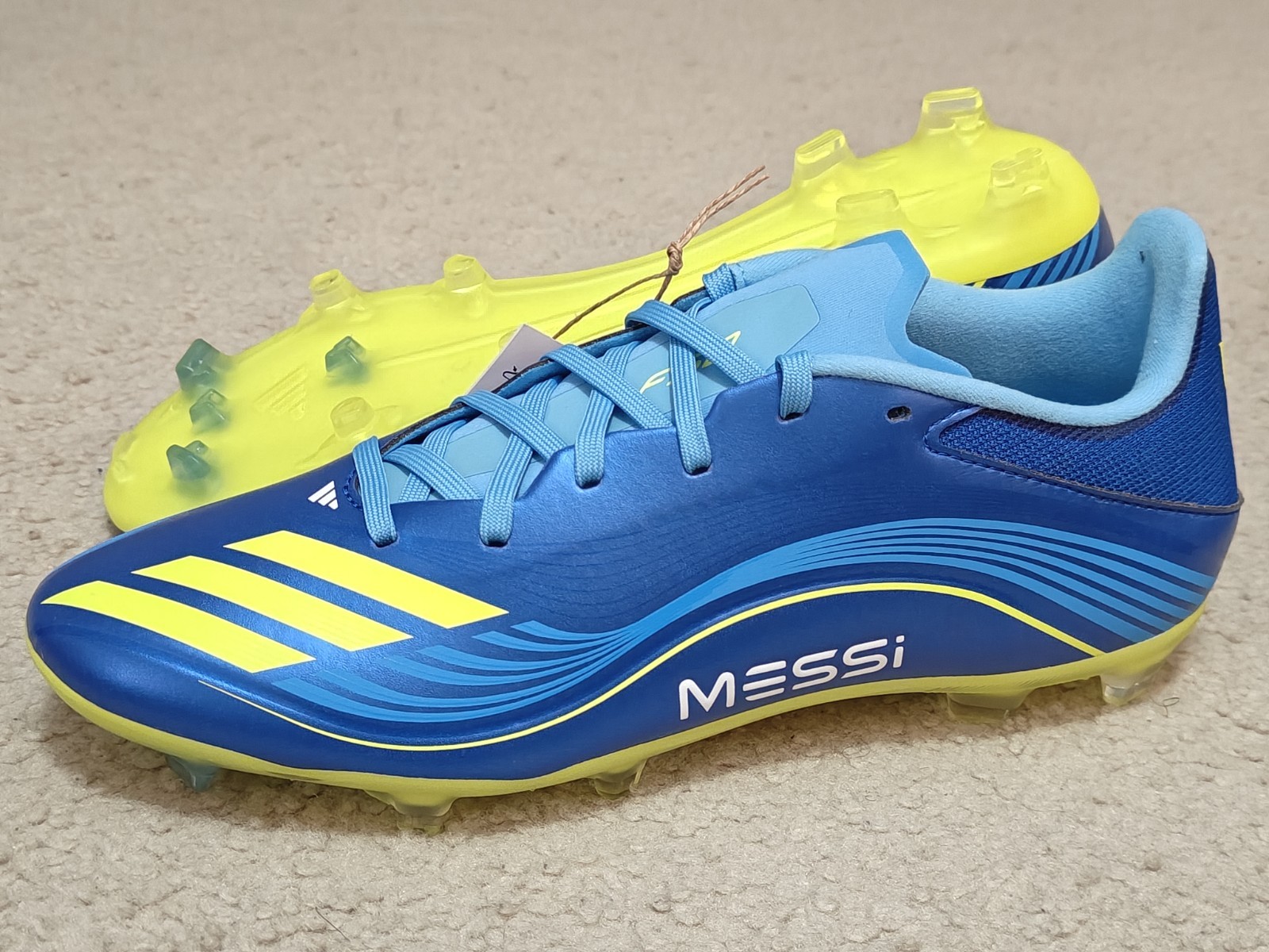Adidas F50 Messi League Firm Ground Men's Soccer Cleats Blue JP7447 Multiple Sz