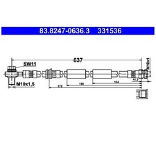 2x Bremsschlauch vorne für VW Passat 3G5 B8 3G2 B9 CJ5 T-ROC A11 AC7 id93030