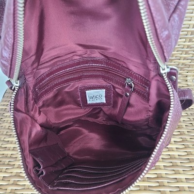Latico Bag Anthropologie Burgundy Leather Perforated Mini  display picture 1