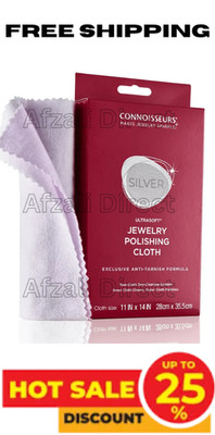 CONNOISSEURS Premium Extra Large Polishing Cloth for Silver Jewelry-14x14 Inches