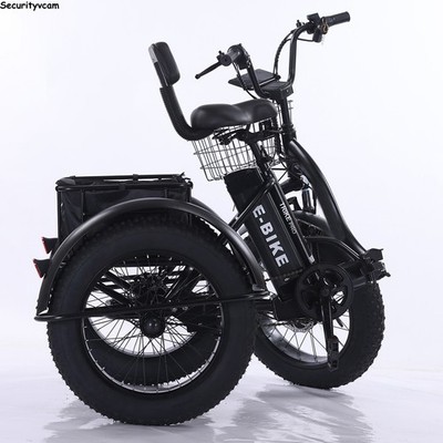 20 Zoll faltbares elektrisches Dreirad, 500W 48V, Fat Tire E-Dreirad Faltbares