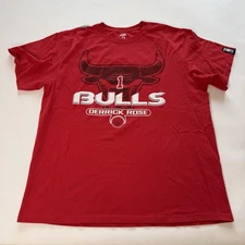 Chicago Bulls Derrick Rose #1 UNK NBA Red Graphic Print T-Shirt Mens Sz XL EUC