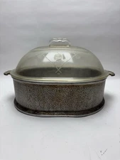 Vintage GUARDIAN SERVICE Hammered Aluminum ROASTER DUTCH OVEN PAN W GLASS LID