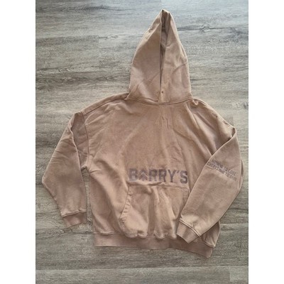 Barry's Mens Brown Hooded Spellout Logo Sweatshirt, Large