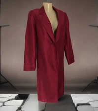 Suit Studio Gorgeous Long Career Suit Jacket Duster Length Blazer Red Size 8 (M)