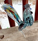 Vintage Colorful Hand Blown Glass Rooster Lg  Figure Murano Style ~ Excellent!