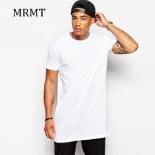 Mens Longline T-Shirt 100% Cotton Hip Hop Extra Long Length White Tall Tee Top