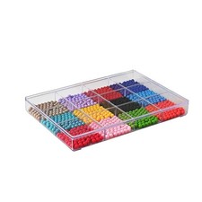 Fixed 12 Grids Clear Plastic Storage Box with Detached Lid, Transparent Organ...