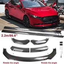 For Mazda 3 Hatchback Front Bumper Lip Splitter Side Skirt Carbon Fiber Style For Mazda 3 Hatchback Front Bumper Lip Splitter Side Skirt Carbon Fiber Style