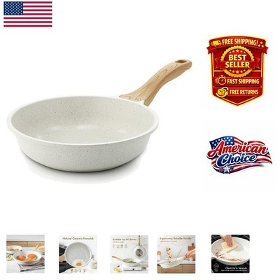 Healthy 8-Inch Nonstick Egg Pan - PFAS-Free Ceramic Skillet with Induction Base