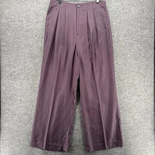 The J. Peterman Company Womens Silk Pants Pleated Wide Leg Size 14 Trousers 90s