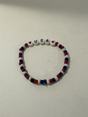 Patriotic Bracelet USA Bracelet 4th of July Bracelet Girls Kids Jewelry Gift