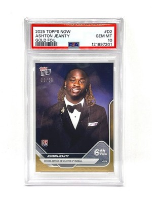 Topps 2025 Topps Now Draft Ashton Jeanty Gold Foil #D-2 RC PSA 10 /50