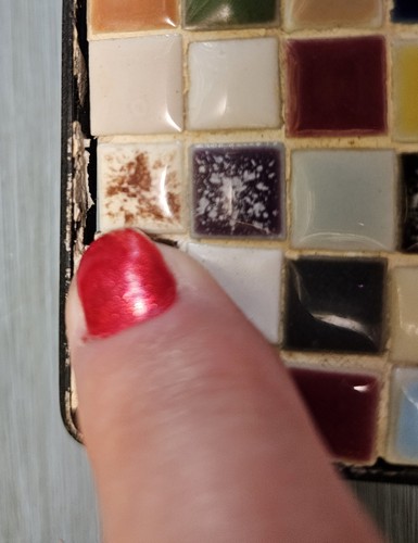 Vintage Mosaic Tile Trivets, 4 Handmade Hot Pads, Kitchen Square w Handles, USA! - Picture 10 of 10