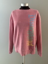 Disneyland Resort Spellout Sweatshirt Size M Pink Pullover Fleece Oversize Comfy
