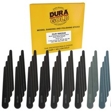 40 Pack Model Sanding and Polishing Sticks 5" Long Tear Drop Shape Grit Variety