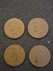 4 Vintage 1885 Indian Head Penny Coin Collection