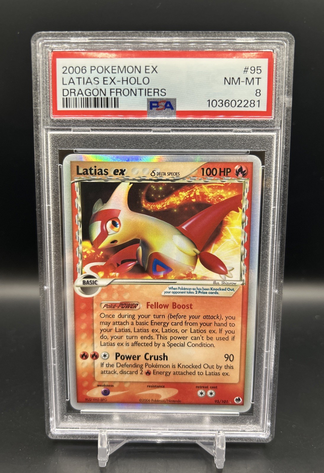 2006 Pokémon TCG Dragon Frontiers Latias Ex  Holo 95/101 PSA 8 NM-Mint