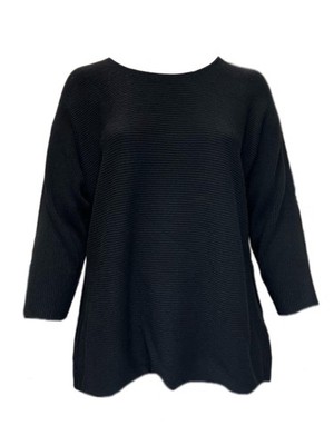 Marina Rinaldi Damen Schwarz Adottato Gestrickt Langärmlig Pullover Größe XL Nwt