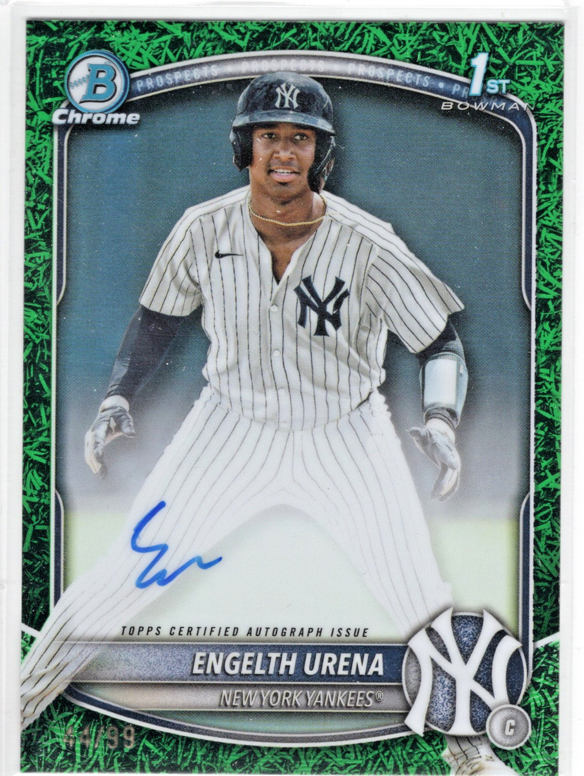 2025 Bowman Chrome Autographs Green Grass Refractors #CPAEU Engelth Urena 44/99