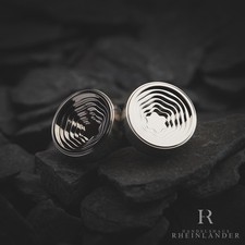 Montblanc Mens Jewellery Cufflinks Heritage Stainless Steel Ripple Effect 109506