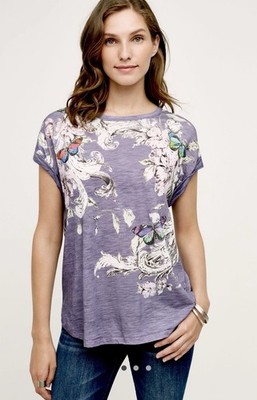 ANTHROPOLOGIE POSTMARK BAROQUE FLORAL TOP L/XL MERMAID WHIMSYGOTH COQUETTE FAIRY