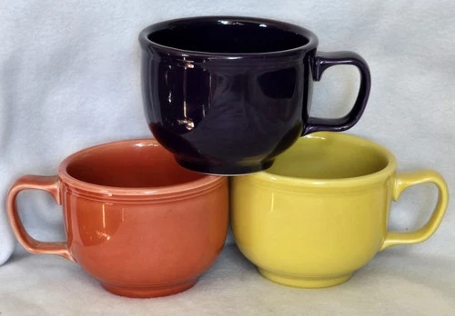 (LOT of 3) Fiesta Homer Laughlin Pottery Jumbo Mugs 18oz VGC