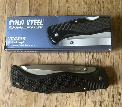 COLD STEEL RARE BEAUTY EXTRA LARGE VOYAGER TANTO PLAIN 34XT ETCHED WRITING