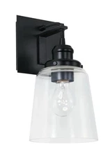 Capital Lighting 3711MB-135 Fallon Clear Glass Wall Sconce 12" H x 6" W Black