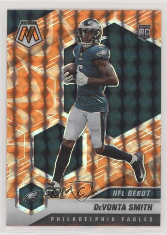 2021 Panini Mosaic NFL Debut Reactive Orange Prizm DeVonta Smith #246 Rookie RC