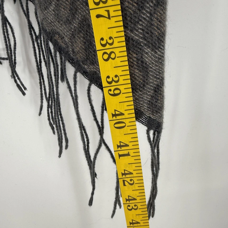 Poncho Woolrich Mujer Talla Única Gris Estampado Leopardo Flecos Abrigo Chal Ruana Capa Foto 3 de 4