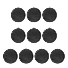10Pcs, 40mm Pendant Trays Bezel Round Wooden Pendant Base Black