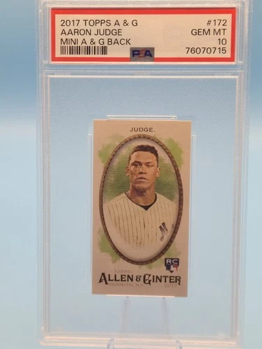 2017 ALLEN & GINTER MINI #172 AARON JUDGE ROOKIE CARD PSA 10