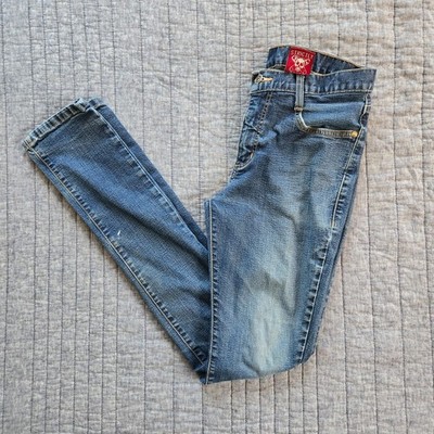 Vintage '05 Punk Skinny Stretch Jeans -DOGPILE- Blue Mens 30 (Distressed/Faded)