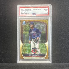 2023 Bowman Chrome M/B Bryan Acuna #BCP-193 Gold Refractor /50 PSA 9